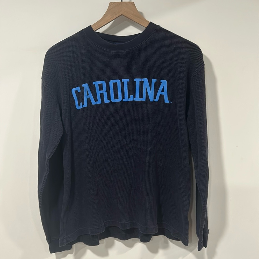 Champs North Carolina Mens M Dark Blue Long Sleeve Thermal Shirt Official NCAA